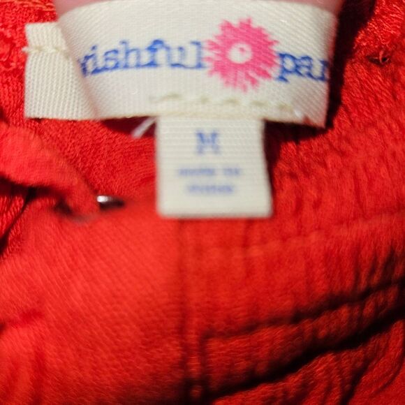 Wishful Park Romantic Red off shoulder crop blouse top M - Picture 2 of 6